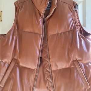 Levi's Women's Coffee Tan Faux Leather Puffer Vest